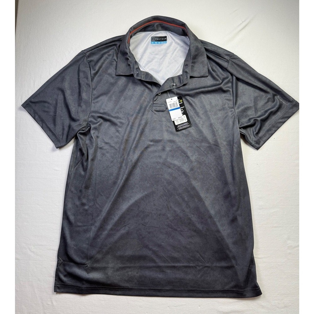 PGA Tour Mens Ombre Blue Short Sleeve Performance Polo Shirt XL PVKFC0A7MC-2642